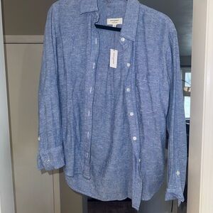 Banana Republic Light Blue Linen-Blend Shirt